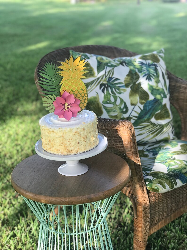 Pineapple Cake Topper Tropical Party Luau Themed Decor Etsy