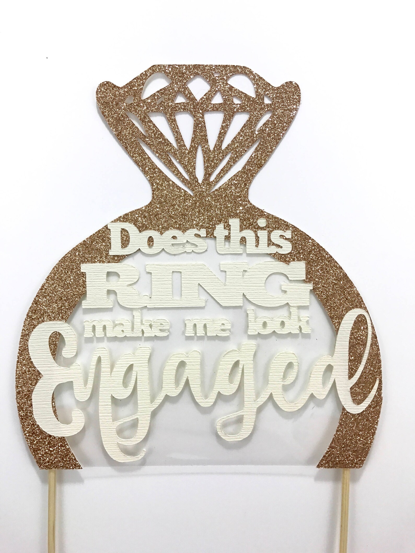 Diamond Ring Cake Topper Engagement Party Decorations Gold Etsy