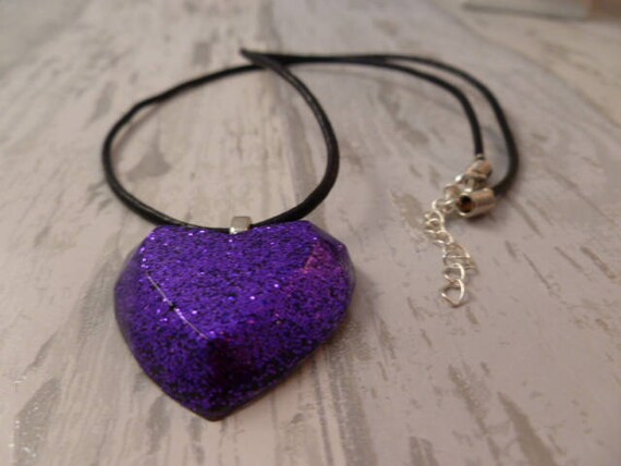 Purple Heart Necklace - Etsy Australia