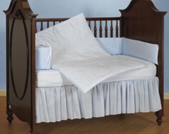 navy gingham crib sheet