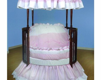 LUXURY BABY CANOPY 480cm WIDTH Cover 4 sides PINK MOON HOLDER FITS COT BED 