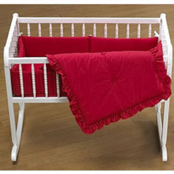 Unisex Baby Cradle Bedding Plain Bumper Solid Color