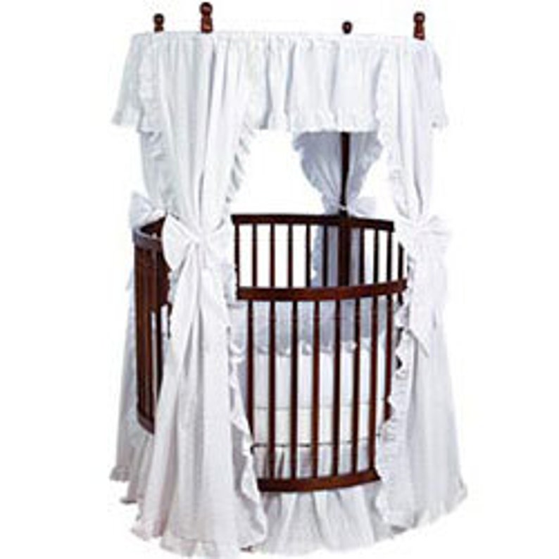 Eyelet Bedding for Round Baby Crib Etsy