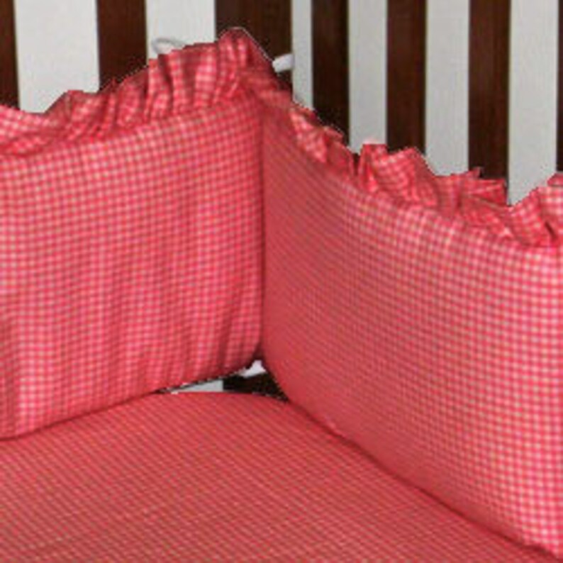Gingham Mini Crib Bumper Etsy