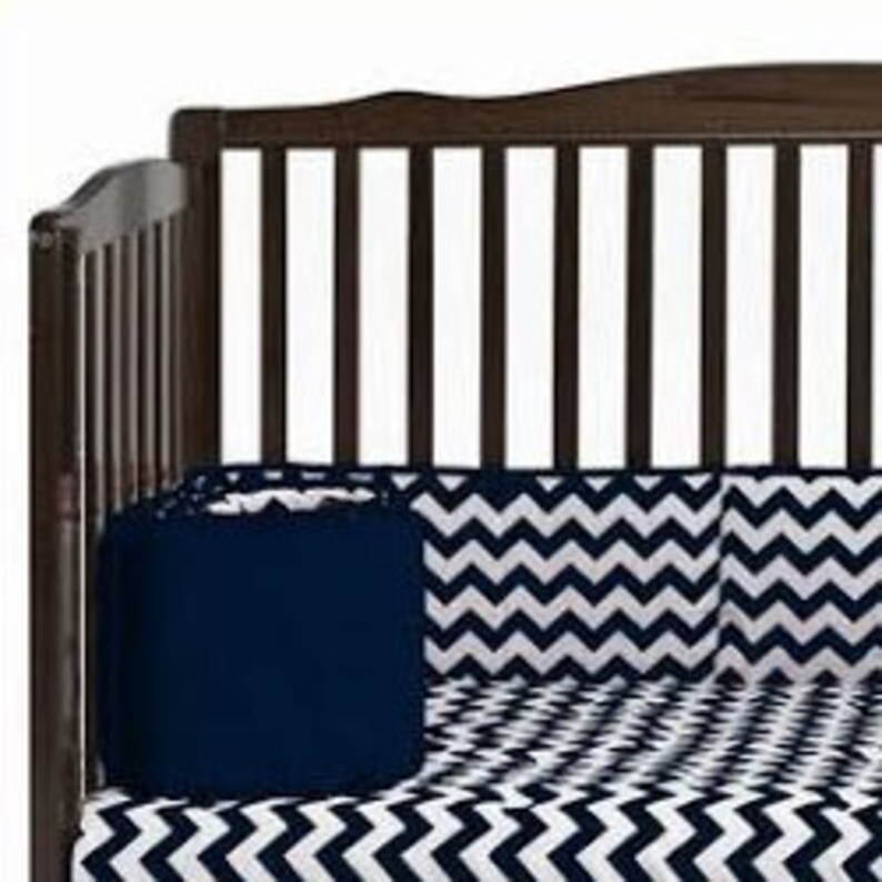 Chevron Round Crib Bumper Etsy