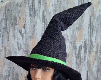 Witches Hat, Warlock Hat, Classic Witch Hat - Halloween Hat - Adult