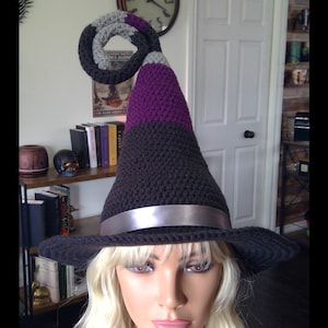 Witches Hat, Warlock Hat, curly Witch Hat - Halloween Hat - Adult
