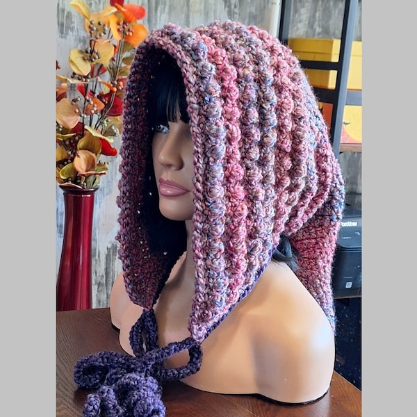 Crochet Pixie Hood, Cosplay, Festival,  Fairy hat, Elf hat, Slouchy Hat