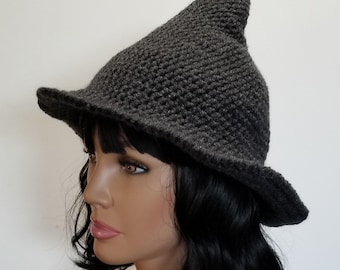 Crocheted Modern Witch Hat: Hedge Hat. Made when ordered