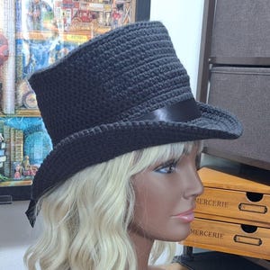 Crochet Steampunk Top Hat: Victorian Style. Made when ordered.
