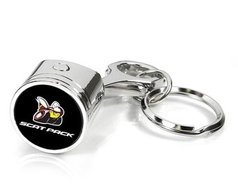 Dodge SRT Hellcat 100/% Real Carbon Fiber 3 mm Thick Tag Style Key Chain Keychain
