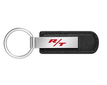 Dodge Challenger R//T Classic Real Black Carbon Fiber Gunmetal Black Metal Teardrop Key Chain iPick Image for