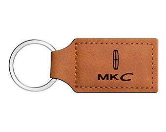 Lincoln Logo in Red Black Leather Strap Key Chain iPick Image Navigator