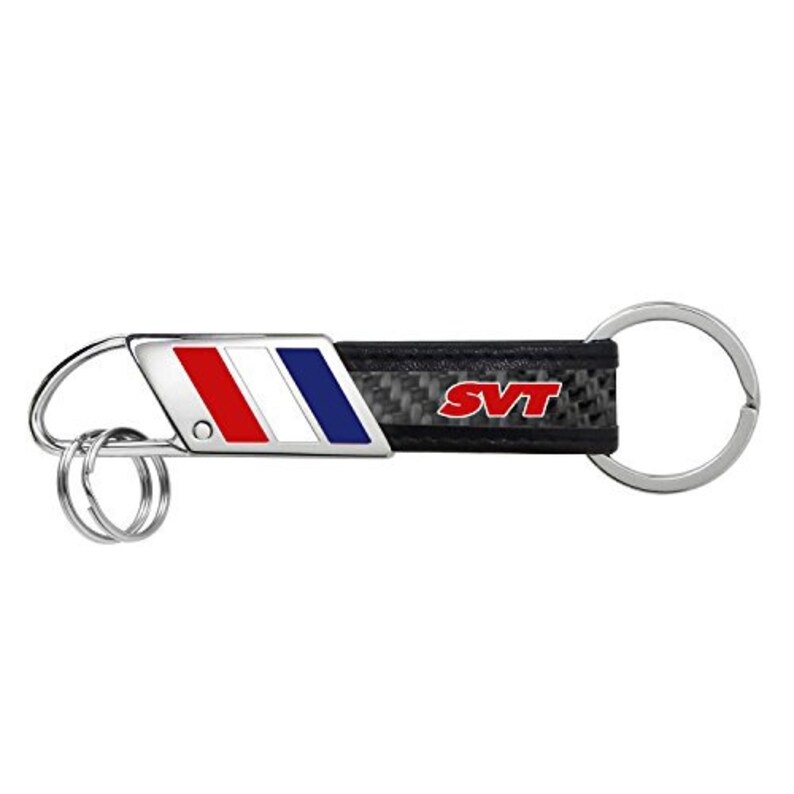 Ford SVT in Red on Real Carbon Fiber Leather Key Chain with Etsy