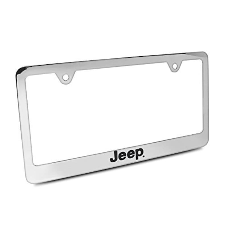 Jeep Chrome Metal License Plate Frame with Jeep Screw Covers Etsy