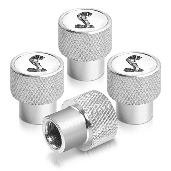 CarBeyondStore Ford Mustang Pony Chrome ABS White Top 5 Tire Stem Valve Caps