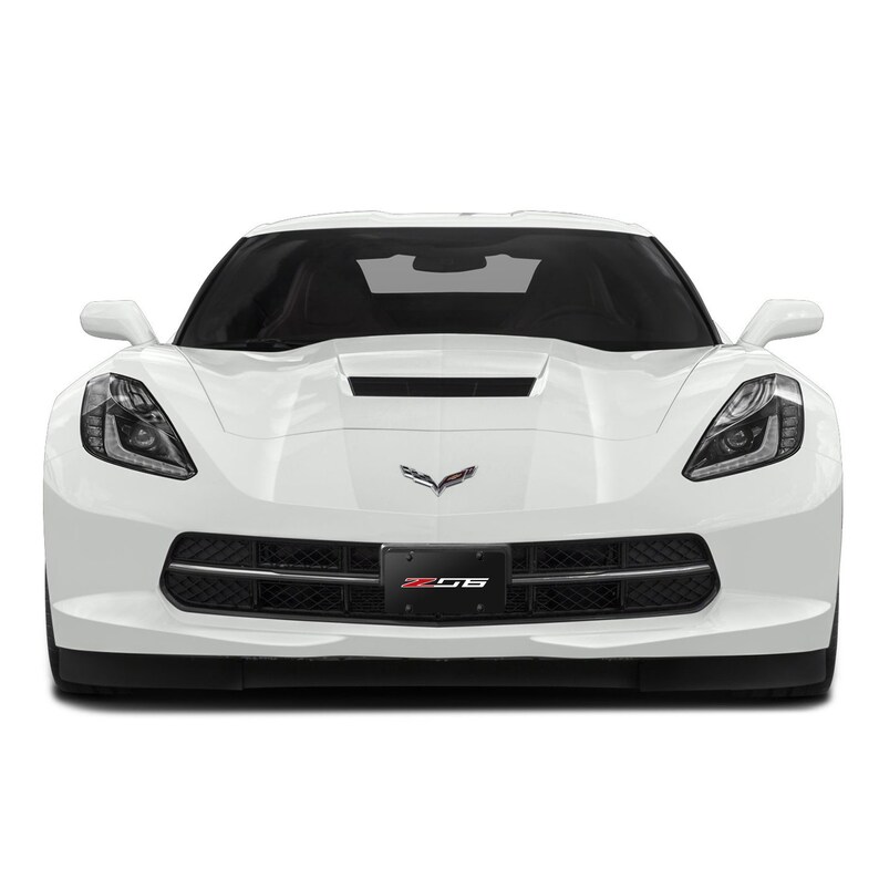 Chevrolet Corvette C7 Z06 3D Logo Black Metal License Plate