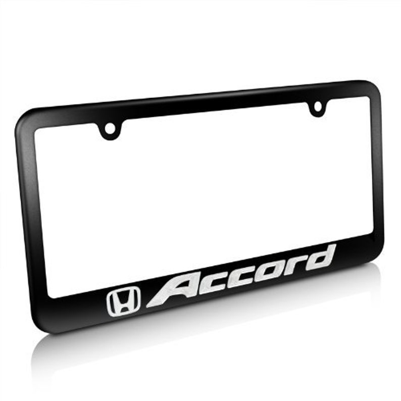 Honda Accord Matte Black Metal License Plate Frame Etsy