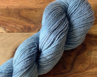 Woad blue Shetland DK yarn - 250 yards - 3 ply - skein of tonal blue 100% Shetland wool
