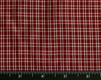 Burgundy/White Tissue Taffeta Checks 100% Silk Fabric, 44" Wide, By The Yard (SD-692J)