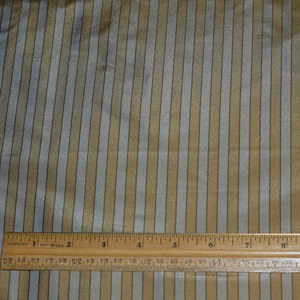 Grey & Olive Vertical Stripes on 100% Silk Taffeta, 54 Wide, by the ...