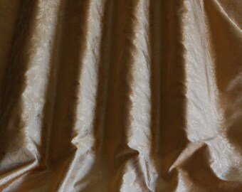 Beige & oro tessuto taffettà Jacquard 100% tessuto di seta, 44" Wide, tagliati a misura (JD - 501D)
