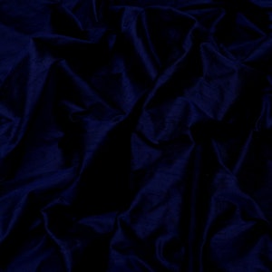 Iridescent Midnight Blue Dupioni Silk, 100% Silk Fabric, 44" Wide By The Yard  or 54" W By The Yard (S-154)