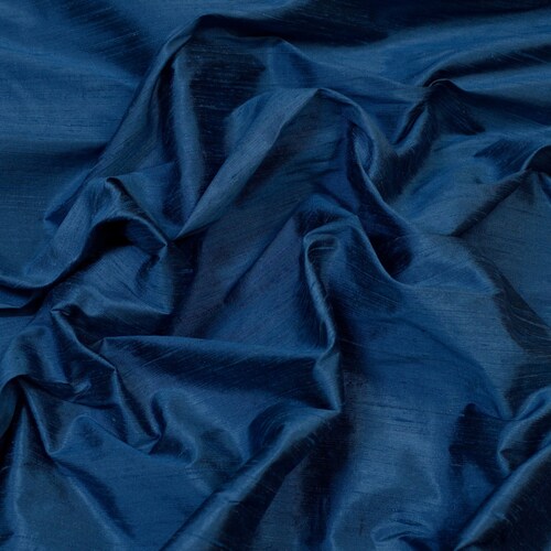 Midnight Navy Dupioni Silk Fabric main image 1
