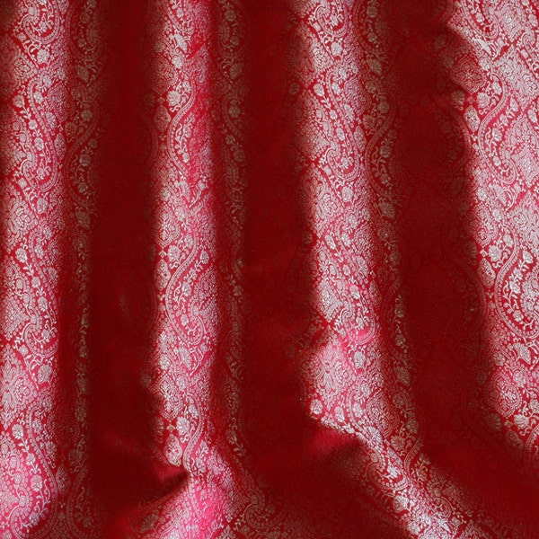 Red Silk Brocade 453 Fabric main image 0
