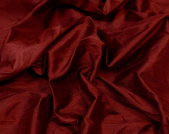Wine Red Dupioni Silk, 100% Silk Fabric, 44" Wide or 54" Wide, By the Yard (S-237)