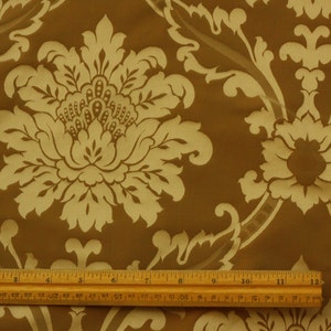 Bronze/Copper Damask Jacquard 100% Silk Fabric 54" Wide, By the Yard (JD-44107)