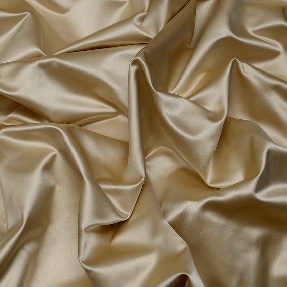 Gold Duchess Silk Satin 100% Silk Fabric by the Yard 