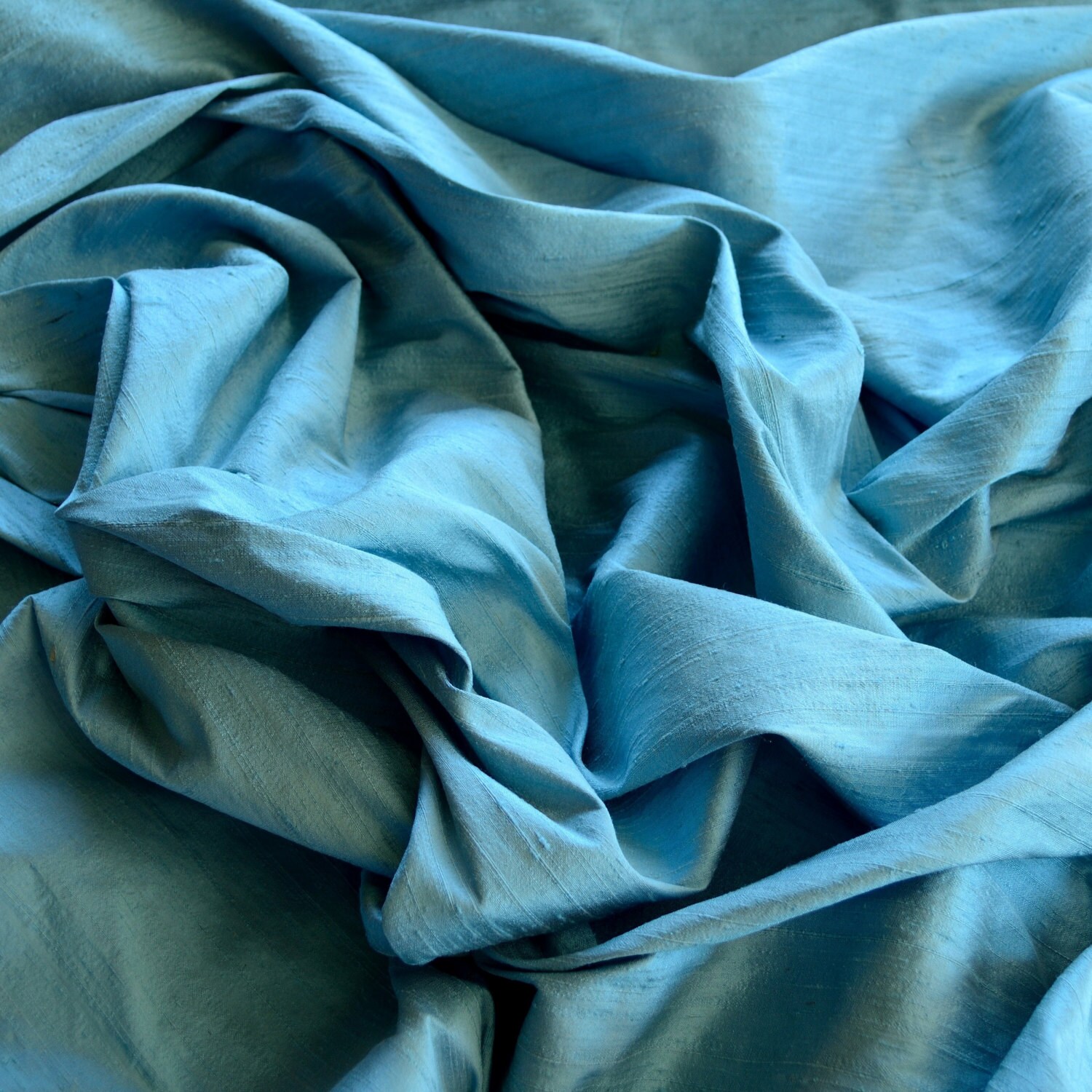 Carolina Blue Dupioni Silk 100 Silk Fabric 44 Wide or Etsy