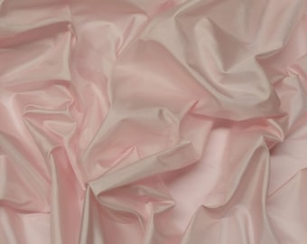 Iridescent Baby Pink Tissue Taffeta Silk, 100% Silk Fabric By The Yard, 44" Wide (TS-7307)