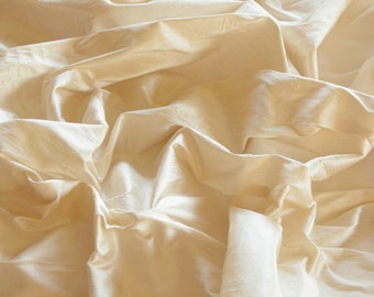 Champagne Dupioni Silk, 100% Silk Fabric, 44" Wide or 54" Wide, By The Yard (S-103)