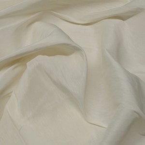 White Silk & Linen Flax Plain Fabric, 54" Wide, By The Yard (JD-348A)