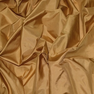 Dark Gold Tissue Taffeta Silk, 100% Silk Fabric By The Yard, 44&quot; Wided (TS-7332)