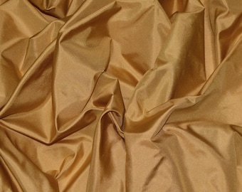 Dark Gold Tissue Taffeta Silk, 100% Silk Fabric By The Yard, 44" Wided (TS-7332)