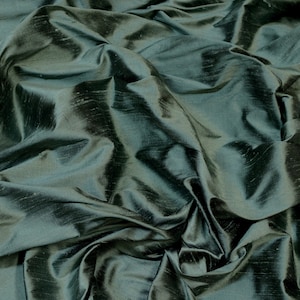Iridescent Cadet Gray Dupioni Silk, 100% Silk Fabric, 44&quot; Wide or 54&quot; Wide, By The Yard (S-252)
