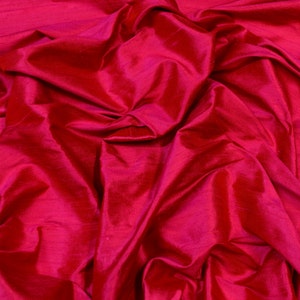Iridescent Fuchsia Rose Dupioni Silk, 100% Silk Fabric, 44" Wide or 54" Wide, By The Yard (S-230)
