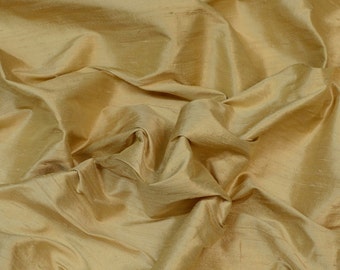 Wheat Dupioni Silk, 100% Silk Fabric, 54" Wide, By The Yard (S-258)