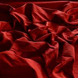 IRIDESCENT DEEP RED Silk Velvet Fabric