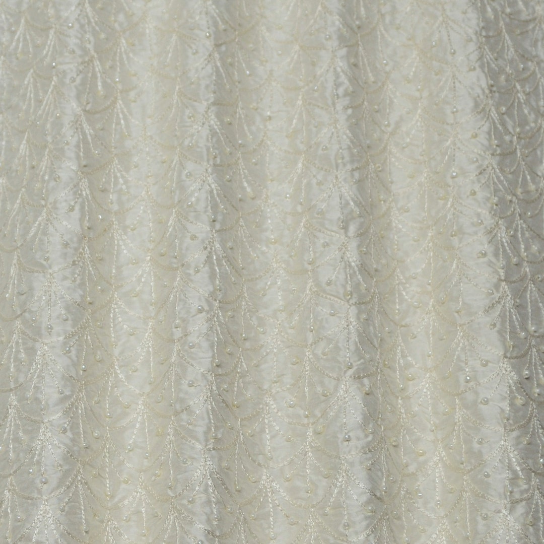 Gold Diamond Embroidery on Shantung Embroidered Dupioni Silk main image 1