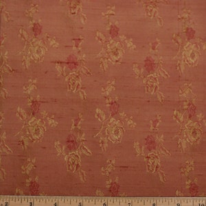 Rust Floral Silk Jacquard 100% Silk Dupioni Fabric 44&quot; Wide By the Yard (JD-309)