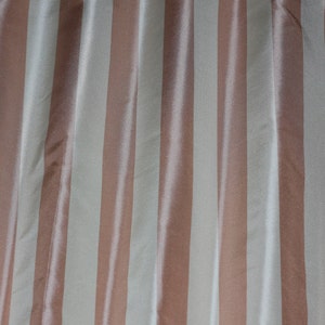 Cream & Pink Vertical Stripes on 100% Silk Taffeta, 54" Wide, By the Yard (SD-717C)