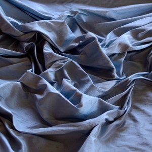 Powder Blue Dupioni Silk, 100% Silk Fabric, 44" Wide, By The Yard (S-112)