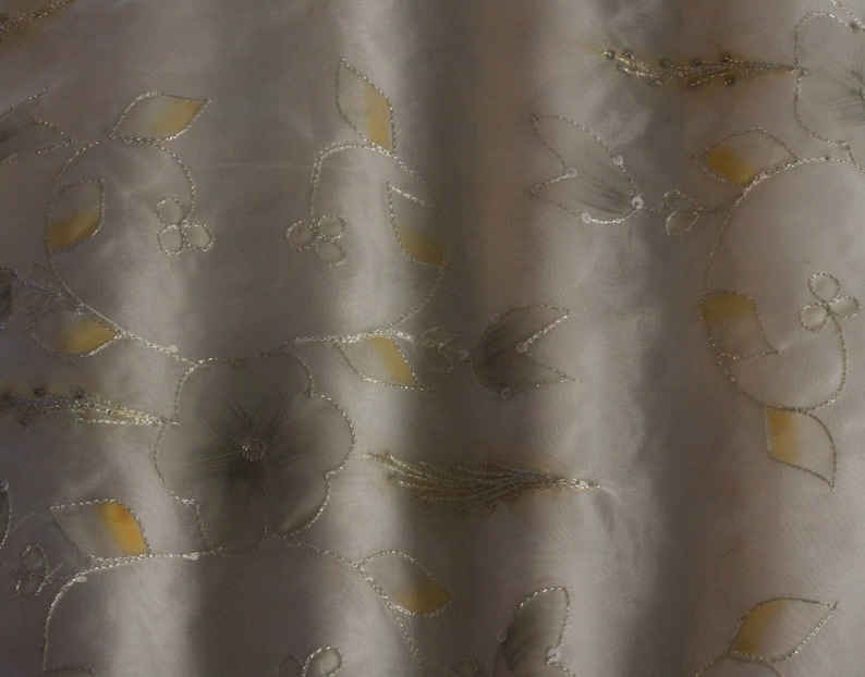 White Embroidered Organza Silk 172 Fabric