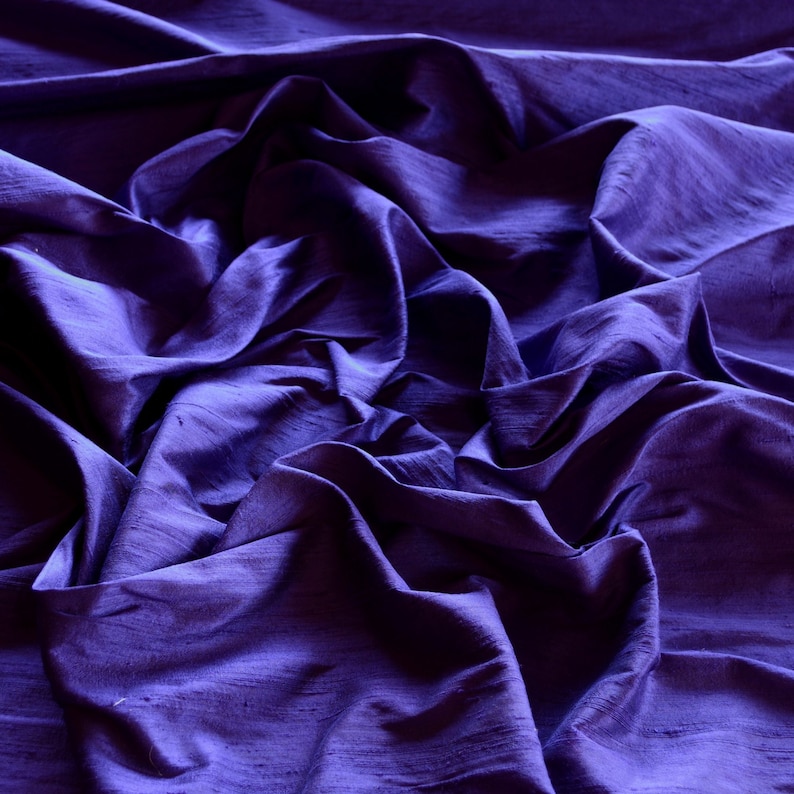 Iridescent Sapphire Blue Dupioni Silk 100 Silk Fabric Etsy