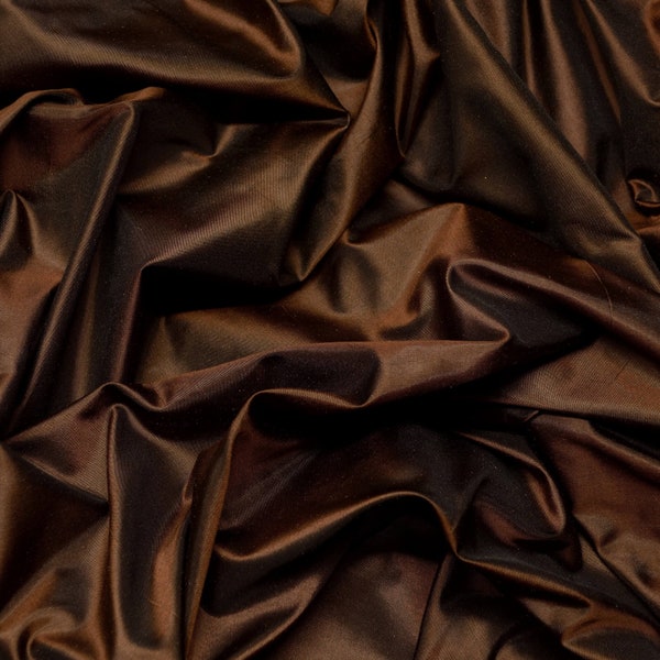 Soie de Taffeta de tissu brun au chocolat, tissu 100% soie par yard, 44" Large (TS-7331)