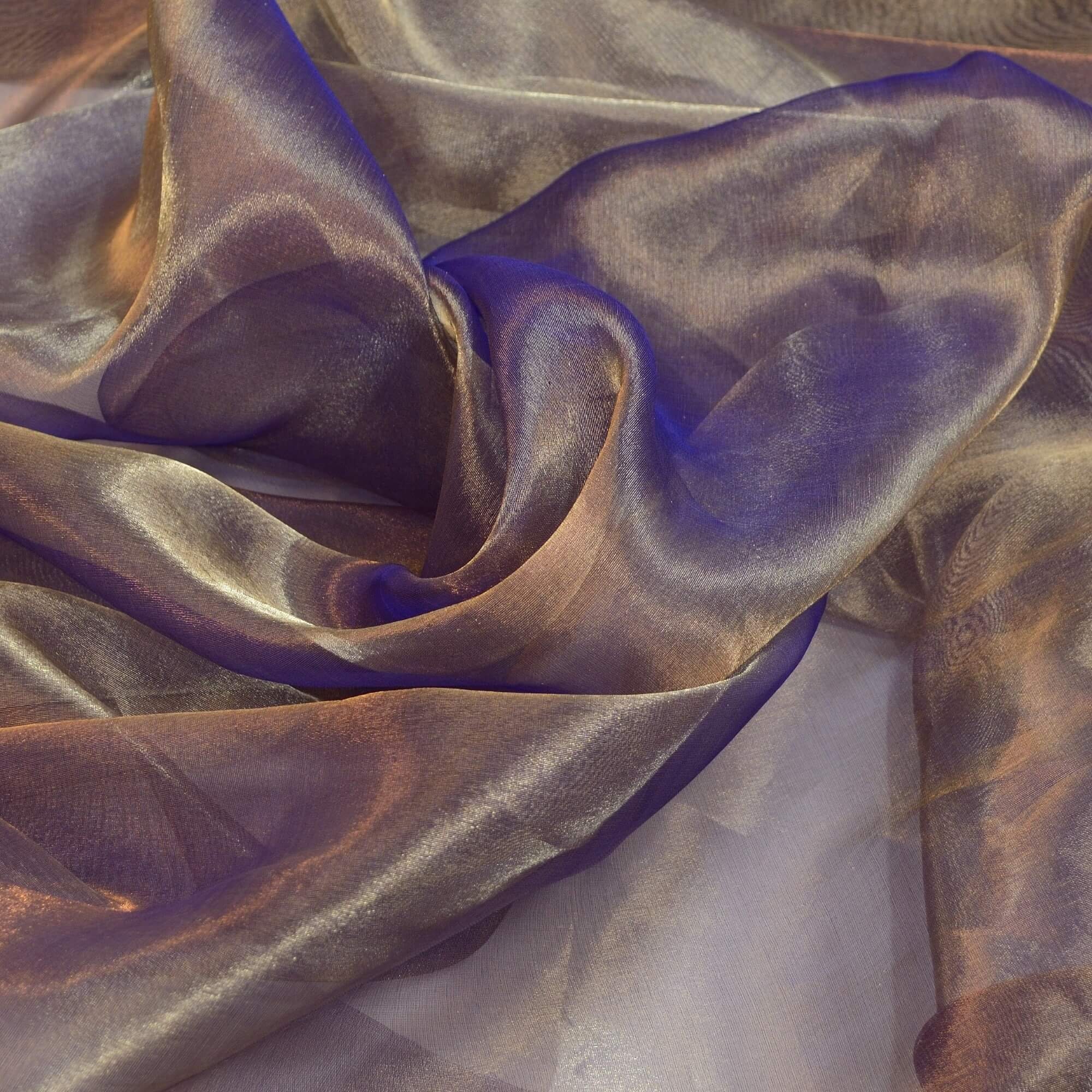 Purple Gold Metallic Silk Organza Silk/metallic Fabric by - Etsy